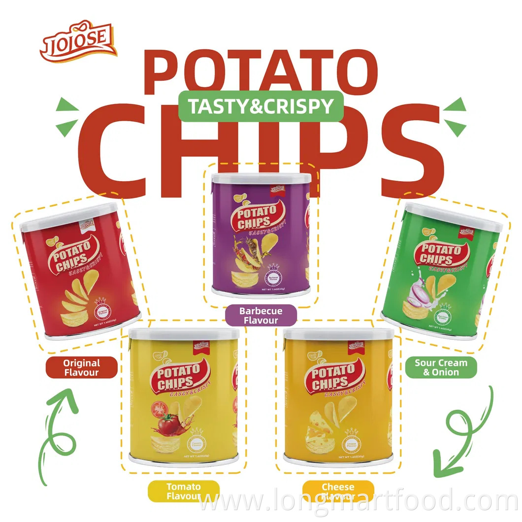 Chinese Pringles-Style Largest Manufacturer Co-Packer Jojose Brand Halal ISO HACCP Brc FDA Approved Salty Snacks for Retailers National Brands Potato Chips